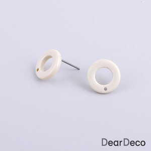 셀룰로이드 라운드링귀걸이 아이보리(1쌍)귀걸이만들기재료 귀걸이재료 e1805-11