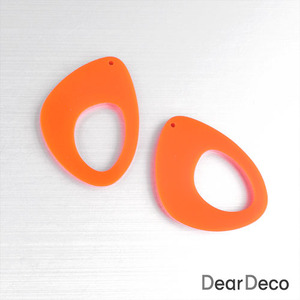 아크릴 변형둥근삼각링(33mm)오렌지(1개)/귀걸이부자재,악세사리재료e1807-10