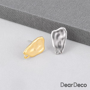 m1901-31 무광 비정형 찌글이 귀걸이(925은침)(1쌍) 독특한스타일 패션귀걸이부자재