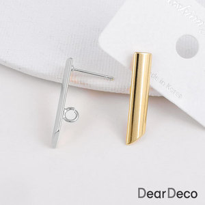 긴직사각 사선커팅 귀걸이(무니켈침)(1쌍) 귀걸이부자재 m1901-01