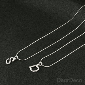 [디자인샘플-재료구매]실버 스네이크체인 목걸이만들기(뱀줄,이니셜) diy2108-03