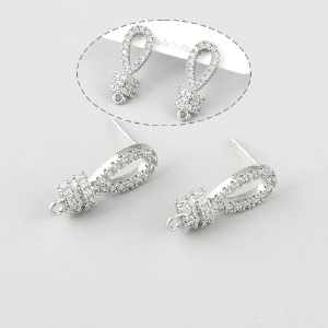 역방향 물방울 큐빅 귀걸이 은침(1쌍)귀걸이부자재 m2212-17