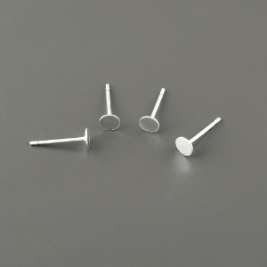실버 부착용 원판귀걸이(4mm) (1쌍) 귀걸이부자재 은주얼리재료 s1704-01