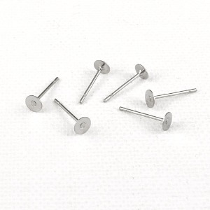스테인레스 부착용 원판귀걸이(4mm) (5쌍) 써지컬스틸 귀걸이부자재 m1910-31