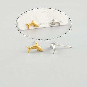 초미니 돌고래 귀걸이 은침(1쌍) 붙는귀걸이 m2308-42