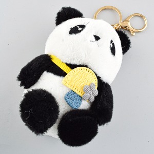 키링 가방고리 인형 봉제 가방맨 통통 팬더 곰돌이 옐로우(1개) e2311-05