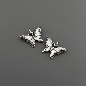스테인레스 써지컬부자재 엔틱무늬 자개 나비 목걸이펜던트(1개) m2312-28