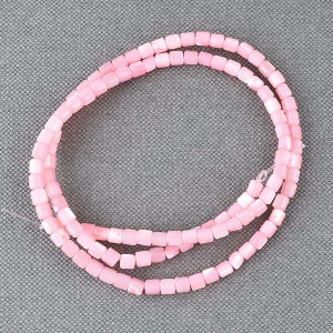 자개비즈 원통형 핑크착색(폭3~3.5mm) (1줄) 팔찌목걸이만들기 p2203-09