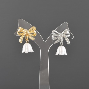 [디자인샘플-재료구매] 리본 귀걸이만들기(아크릴 초롱꽃) diy2401-01