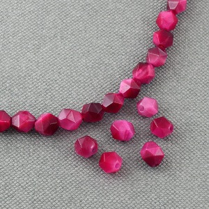 호안석 다각볼 핑크(약5~6mm) (5개)원석비즈 팔찌목걸이재료 g2205-03