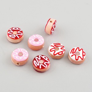 글라스 도넛 통과형 양면 핸드메이드 귀여운 팔찌 귀걸이재료(1개) e2404-06