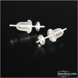 실버 반구멍침 컵포스트 무도금(4mm) (1쌍) 반구멍재료부착 붙는귀걸이만들기 s911-07