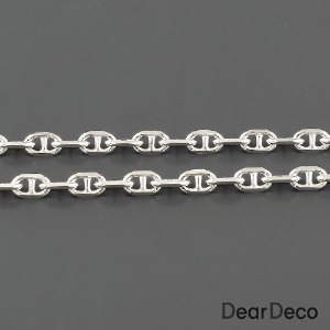 실버 미니 커팅버클링연결체인(폭 약3mm)(약18cm)은팔찌부자재 목걸이만들기 s2207-20