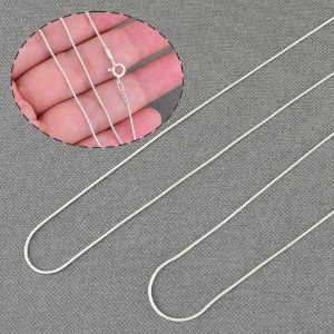 실버 스네이크체인목걸이 무도금(41cm 45cm) (1개)얇은여자목걸이 s2108-02