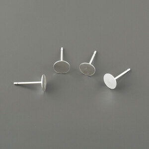 실버 부착용 원판귀걸이(6mm) (1쌍) 귀걸이부자재 딱붙는귀걸이 만들기 s2301-02