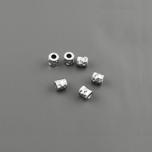 요철패턴 원통 통과형 써지컬스틸 부자재 팔찌재료(소 4mm) (1개) m2404-23